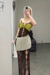 RUI hollow knitted half skirt RSS23KN13 ONYX black